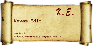 Kavas Edit névjegykártya